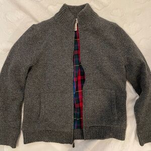 LL Bean men's full-zip flannel-lined wool sweater